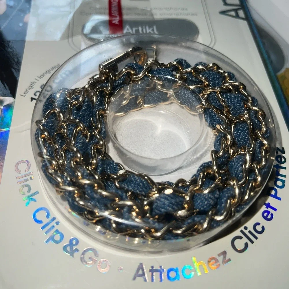 Artikl Universal Crossbody Phone Strap in Blue Jean and Gold